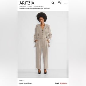 Taupe/grey relax, tailored dress pant with matching tailored vest.